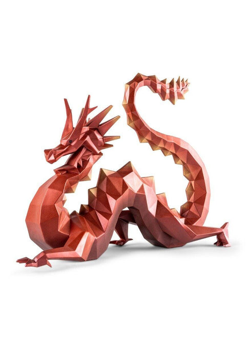 SCULTURA DRAGO ROSSO E ORO 1002033 LLADRO' RED