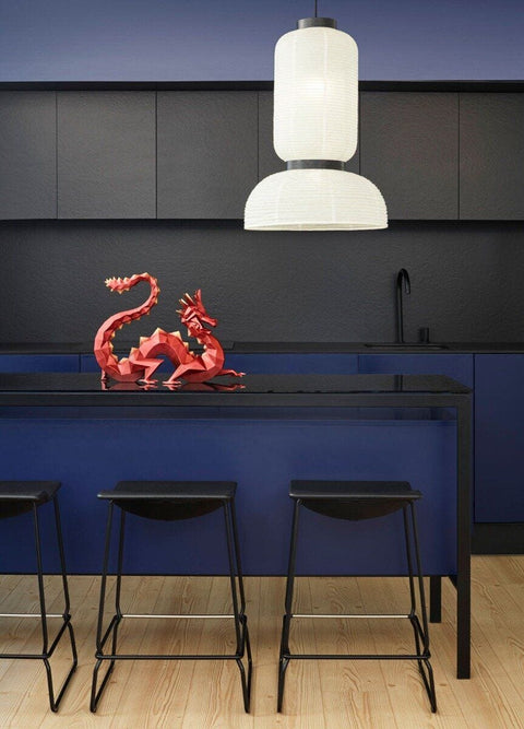 SCULTURA DRAGO ROSSO E ORO 1002033 LLADRO' RED