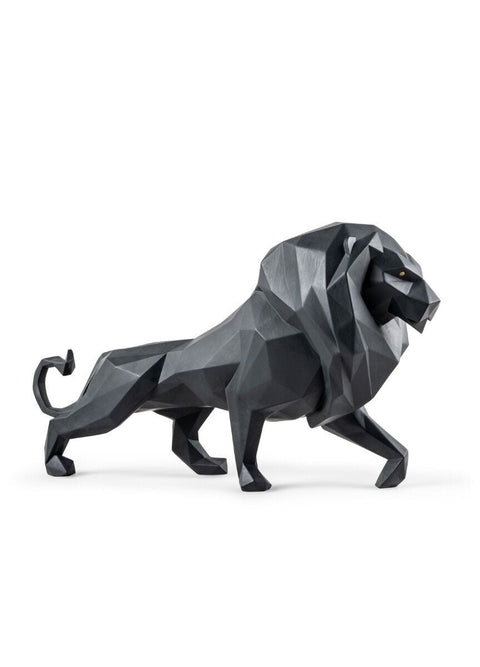 SCULTURA LEONE NERO OPACO 1009746 25X48X14 CM LLADRO' BLACK