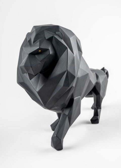 SCULTURA LEONE NERO OPACO 1009746 25X48X14 CM LLADRO' BLACK