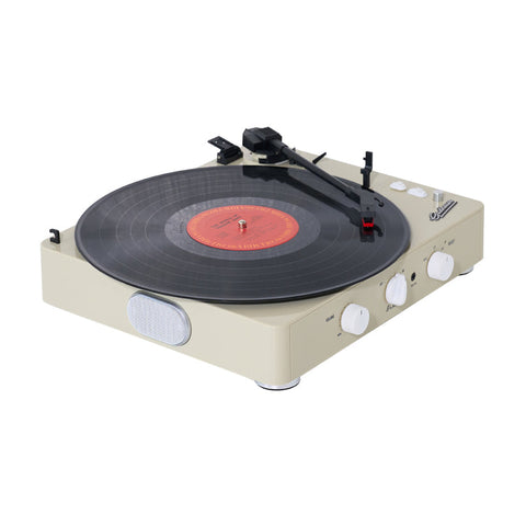 PLATTENSPIELER MK II BRAD RETRO PLATENSPELER ELFENBEIN GAD00113-1 GADHOUSE BRAUN