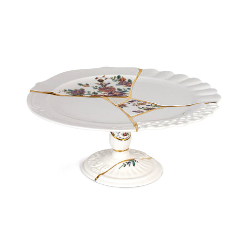 ALZATA PORCELLANA E ORO KINTSUGI CM 36 H 15 09644 SELETTI WHITE