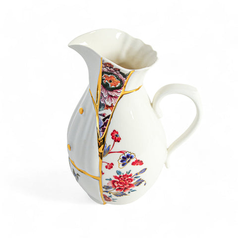 KINTSUGI Krug aus Porzellan und Gold, 19 x 14, H 25, 09645, Seletti, Weiß