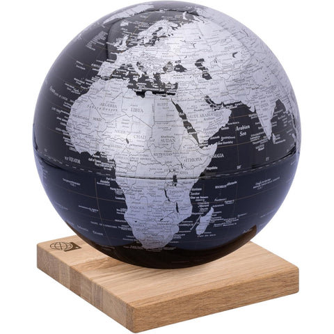 MAPPAMONDO DIAMETRO 25 CM BASE LEGNO G2509-BKSI/CH NERO/ARGENTO TROIKA