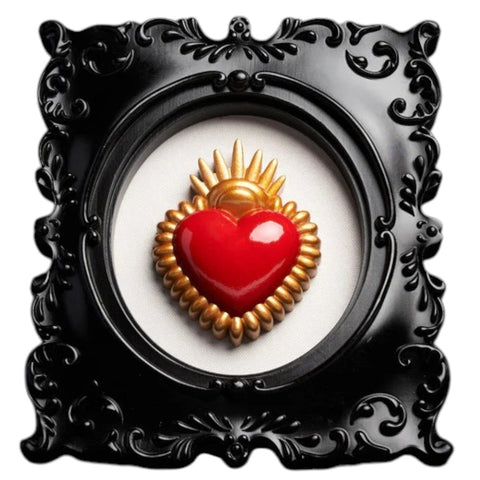 CORNICE HEART FRAME20-1081 BLOGO DESIGN , RED/GOLD, BLACK