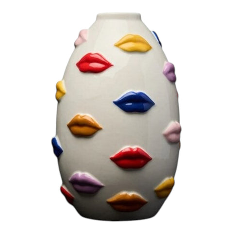 VASO MOUTH VASE22-1210 22CM BLOGO DESIGN MULTICOLOR