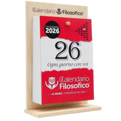CALENDARIO FILOSOFICO FORMATO A4 C/SUPPORTO IN LEGNO ART. A4FLEG26
