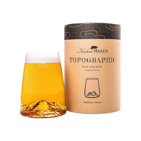 TOPOGRAPHIC BICCH LONGDRINK VESUVIO ART. TOPO-VD-V ALASKAN MAKER TRANSPARENT