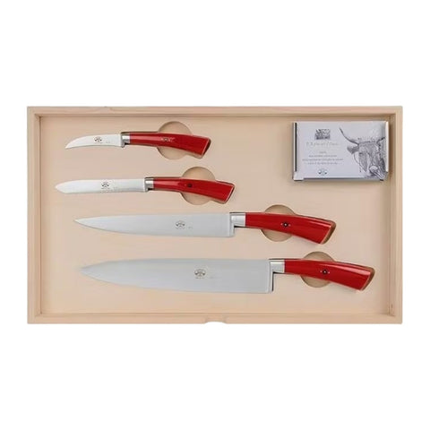 PLENUM ROSSO IL TRINCIANTE COMPLETO 14 PZ COLTELLERIE BERTI