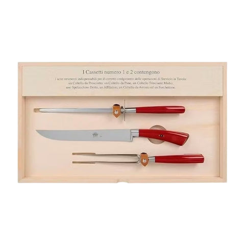 PLENUM ROSSO IL TRINCIANTE COMPLETO 14 PZ COLTELLERIE BERTI