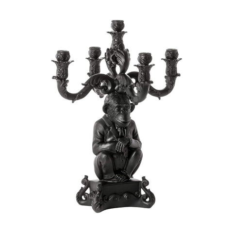 5-ARM-KANDELABER BURLESQUE THE WISE H. CM. 48 14870 SELETTI SCHWARZ