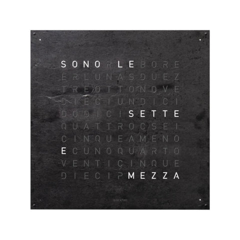 OROLOGIO EARTH 45X45 METAMORPHITE QLOCKTWO BLACK