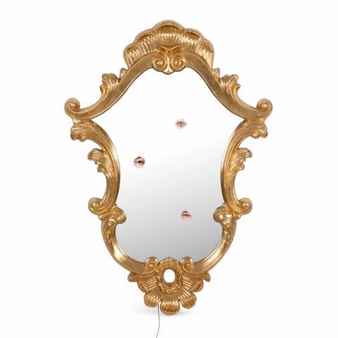 SPIEGEL MIT PU-RAHMEN TRILOGY CM 72X5,5 H 101 17015 SELETTI GOLD