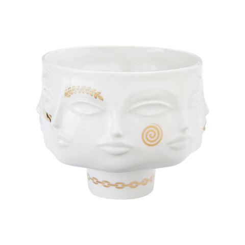 VERGOLDENE MUSE DORA MAAR SCHÜSSELVASE KUNST. 30776 JONATHAN ADLER WEISS
