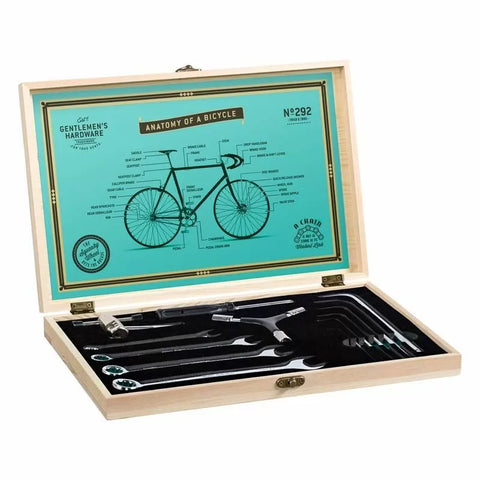 FAHRRAD-WERKZEUGSATZ IN HOLZKISTE GENTLEMEN'S HARDWARE GEN292UK