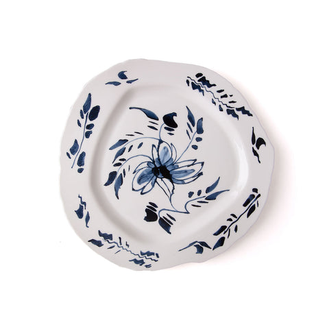 KLASSISCHER FLACHER TELLER AUF SÄURE Cm.28 - ENGLISCH DELFT ART.11201 SELETTI