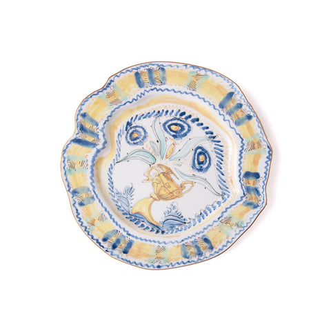 KLASSISCHER FLACHER TELLER AUF SÄURE Cm.28 - SPANISCHE MAIOLICA ART 11202 SELETTI