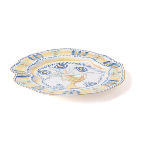 KLASSISCHER FLACHER TELLER AUF SÄURE Cm.28 - SPANISCHE MAIOLICA ART 11202 SELETTI
