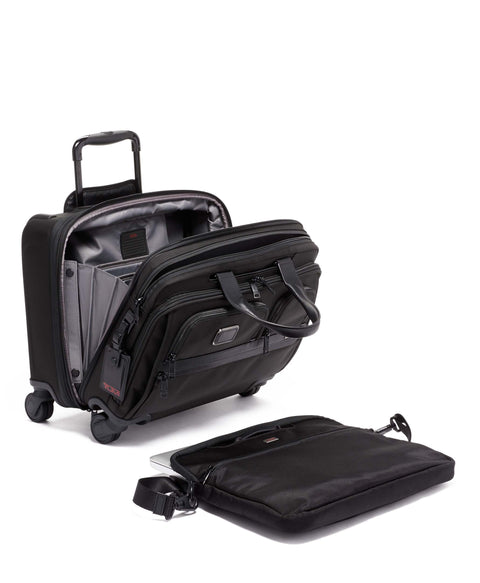 TROLLEY ALPHA DELUXE 4 WHEELD LAPTOP CASE BRIEF 117158/1041 TUMI BLACK