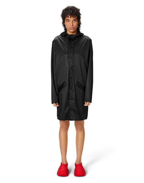 IMPERMEABILE LONG JACKET BLACK GRAIN M ART. 12020 RAINS BLACK