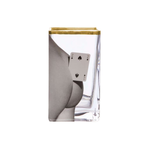 VASO IN VETRO TOILETPAPER 10X8 H14 14122 TWO OF SPADES SELETTI GREY
