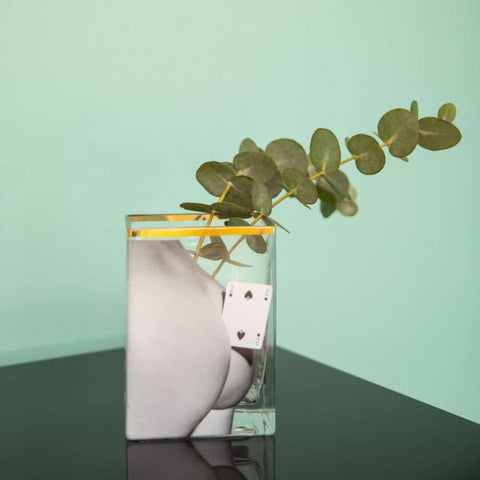 VASO IN VETRO TOILETPAPER 10X8 H14 14122 TWO OF SPADES SELETTI GREY