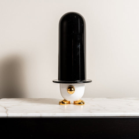 MR. JAMES SKULPTUR H.16 SCHWARZ UND POLIERT GOLD BOSA