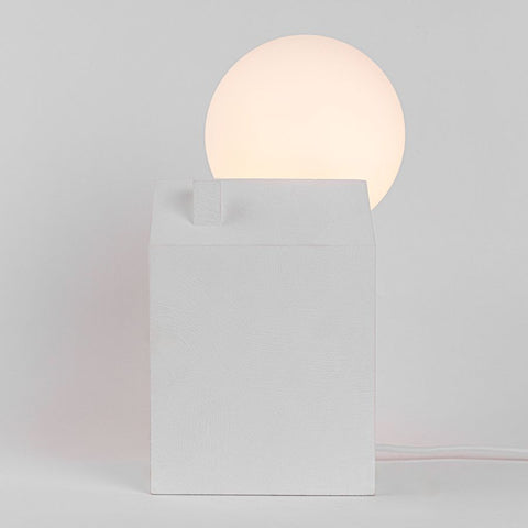 TRAUMHAFTE ZEMENT-TISCHLAMPE 15255 WEISS SELETTI