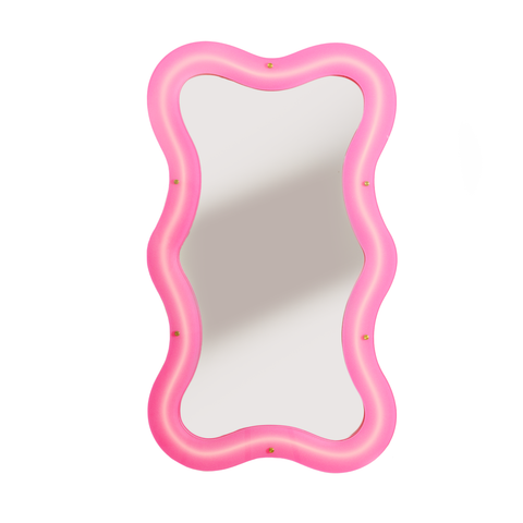 SPECCHIO SUPERCURVE CON CORNICE LUMINOSA 59.77X102,55 ART. 17166 SELETTI PINK