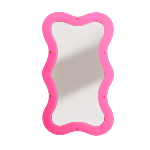SPECCHIO SUPERCURVE CON CORNICE LUMINOSA 59.77X102,55 ART. 17166 SELETTI PINK