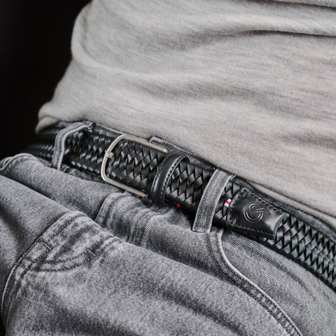 MILANO LEDERGÜRTEL GROSS LBMILBLA115 LA BOUCLE SCHWARZ