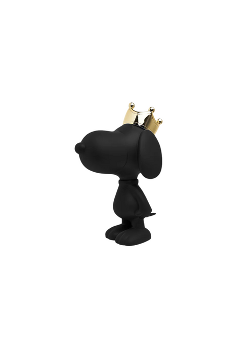 SCUPLTURE SNOOPY CROWN BLACK & GOLD 31CM PEAST03101MANOOR LEBLON DELIENNE BLACK