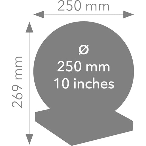 MAPPAMONDO DIAMETRO 25 CM BASE LEGNO G2509-SIBK/MA ARGENTO-NERO OPACO TROIKA