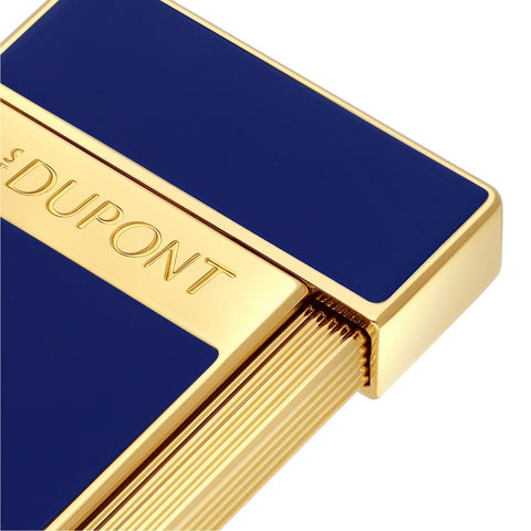 LI SLIMMY BLAU LACK/GOLDEN FEUERZEUG 028225 ST DUPONT