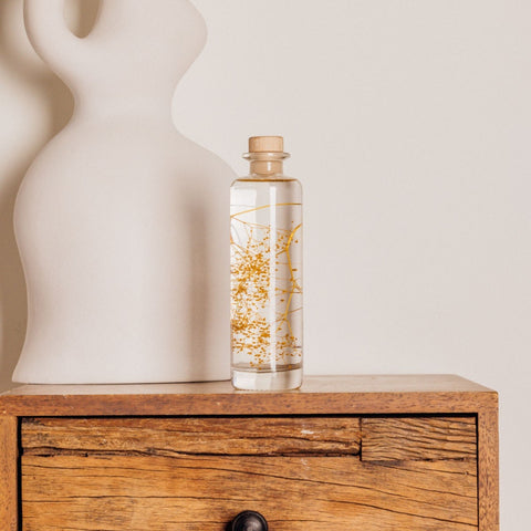 HERBARIUM H 21 CM GYPSOPHILE SAFFRON CYLINDER THEOPHILE BERTHON YELLOW