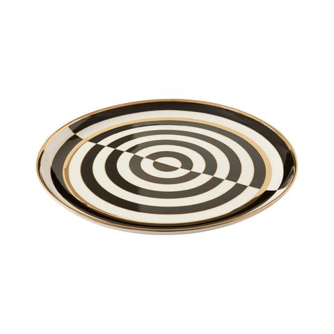 OP ART RUNDES SERVIERTABLETT 34817 JONATHAN ADLER SCHWARZ