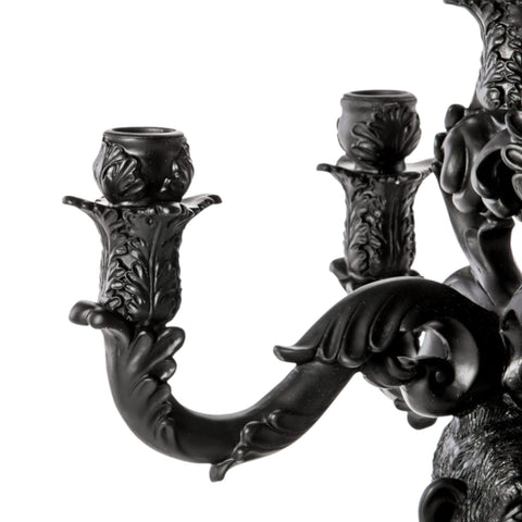 CANDELABRO 5 BRACCIA BURLESQUE THE WISE H. CM. 48 14870 SELETTI BLACK