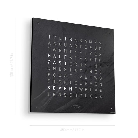 OROLOGIO EARTH 45X45 METAMORPHITE QLOCKTWO BLACK