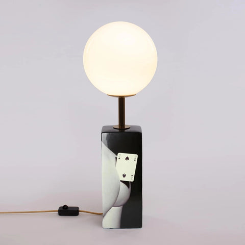 Two of Spades Porzellanlampe 15252 von Seletti Schwarz