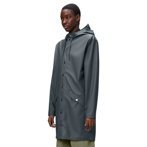 IMPERMEABILE LONG JACKET L W3 12020 RAINS LAGOON BLUE