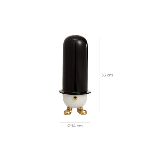MR. JAMES SKULPTUR H.33 SCHWARZ WEISS UND POLIERT GOLD BOSA