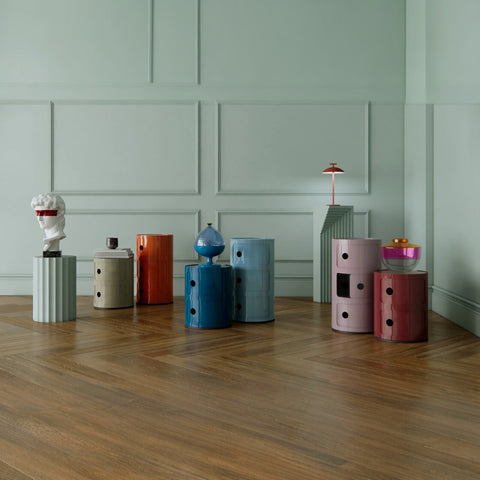 COMODINO COMPONIBILE 3 ELEMENTI BORDEAUX 04967/BO KARTELL RED