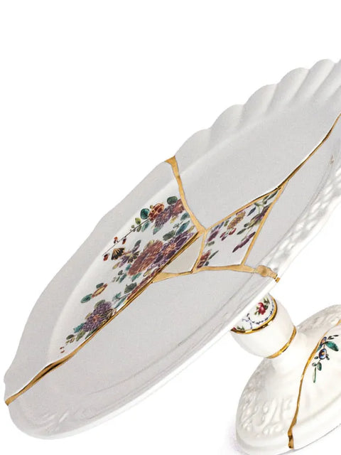 ALZATA PORCELLANA E ORO KINTSUGI CM 36 H 15 09644 SELETTI WHITE