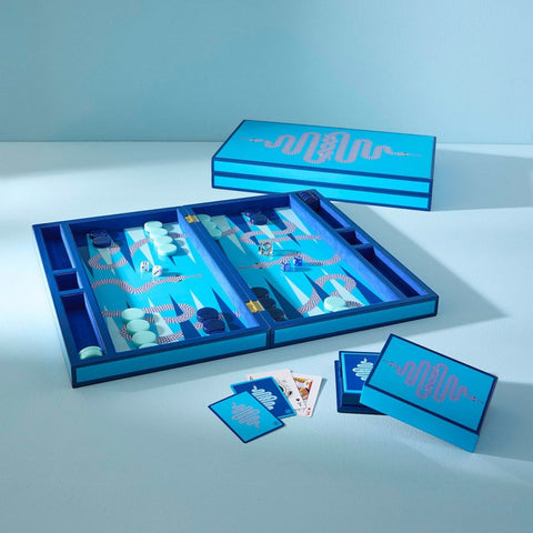 EDEN BACKGAMMON-SPIELSET 34763 JONATHAN ADLER BLAU