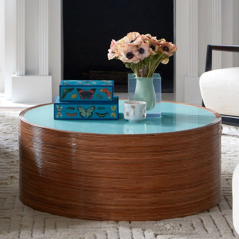 SCATOLA LACQUER BOTANIST MEDIUM 32612 JONATHAN ADLER BLUE