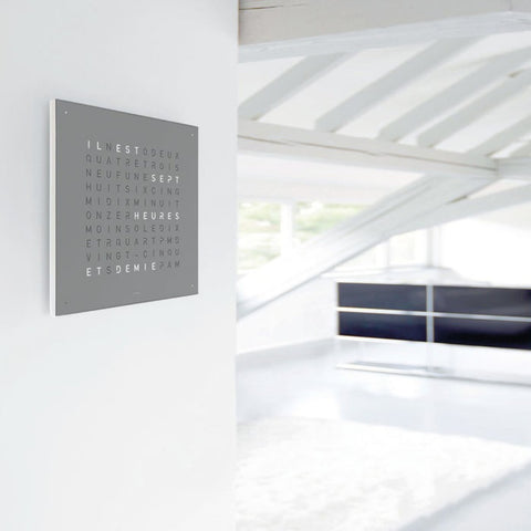 QLOCKTWO CLASSIC 45X45 QT4 PANNELLO GRIGIO (GREY PEPPER)