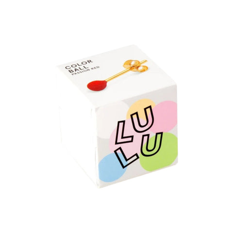 ORECCHINO LULU COPENHAGEN GOLD PLATED 925 LULU1164 COLOR BALL PASSION RED