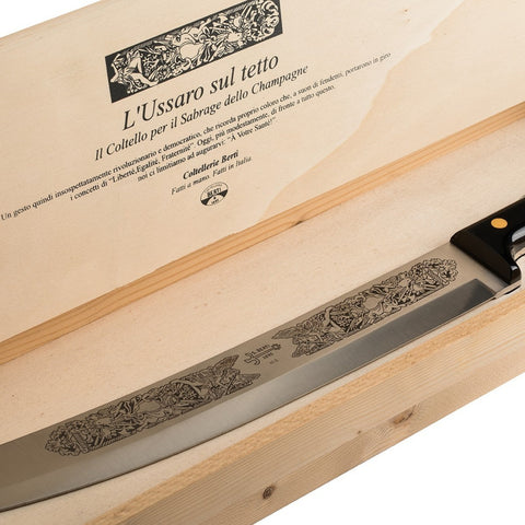L'USSARO SUL TETTO COLTELLO DA SABRAGE 1895 ART. 1991 COLTELLERIE BERTI