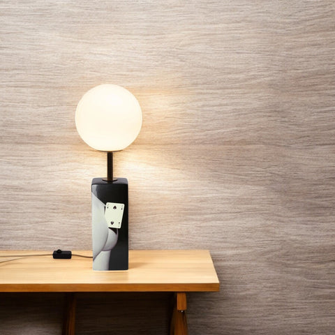 Two of Spades Porzellanlampe 15252 von Seletti Schwarz