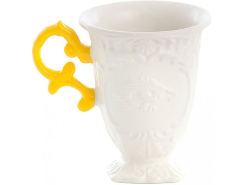 TAZZA SELETTI PORCELLANA I-WARES CM 10 H 11,5 MANICO GIALLO 09855GIA